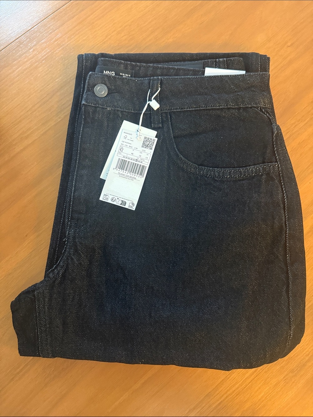 Mango Women's Flare Jeans in Dark Indigo Black